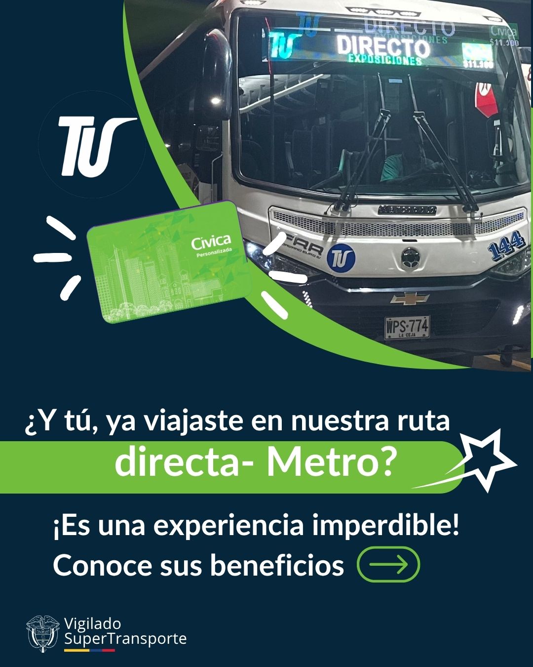 Y tú, ¿Ya viajaste en nuestra ruta directa Metro?